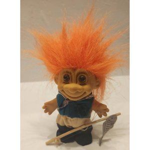 Orange Haired Fly Fisherman Russ Berrie Troll Doll